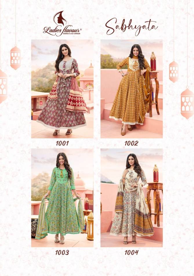 Sabhyata By Ladies Flavour Dupatta With Gown Catalog